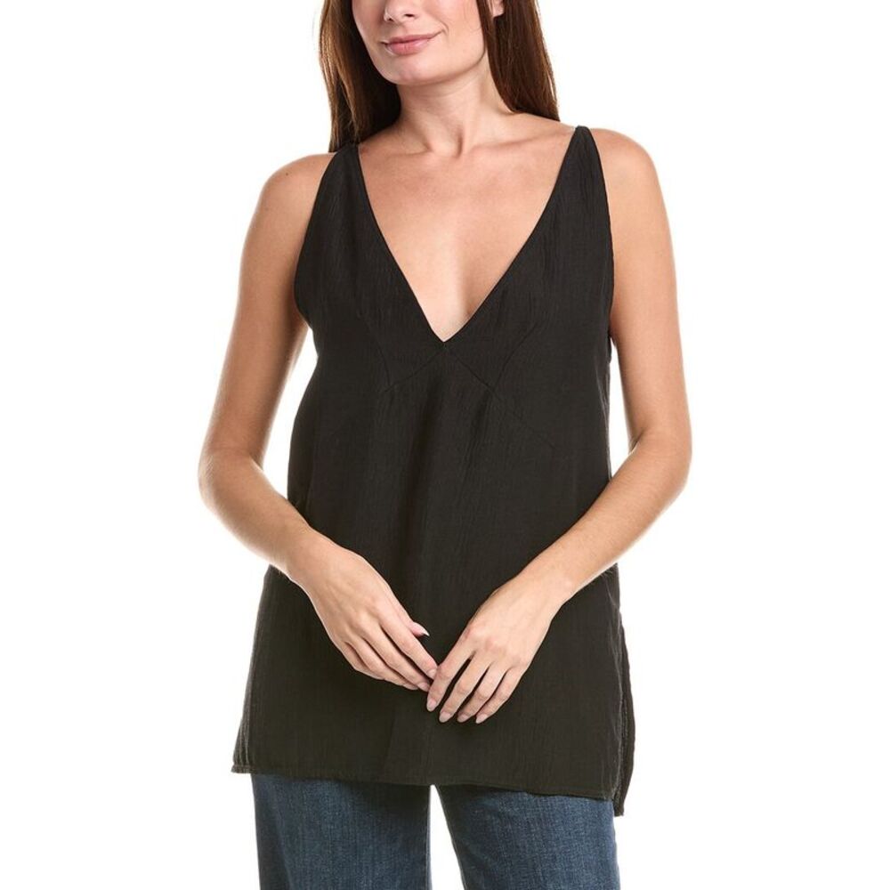 Proenza Schouler Womens  Mitchell Linen-Blend Top, Black
